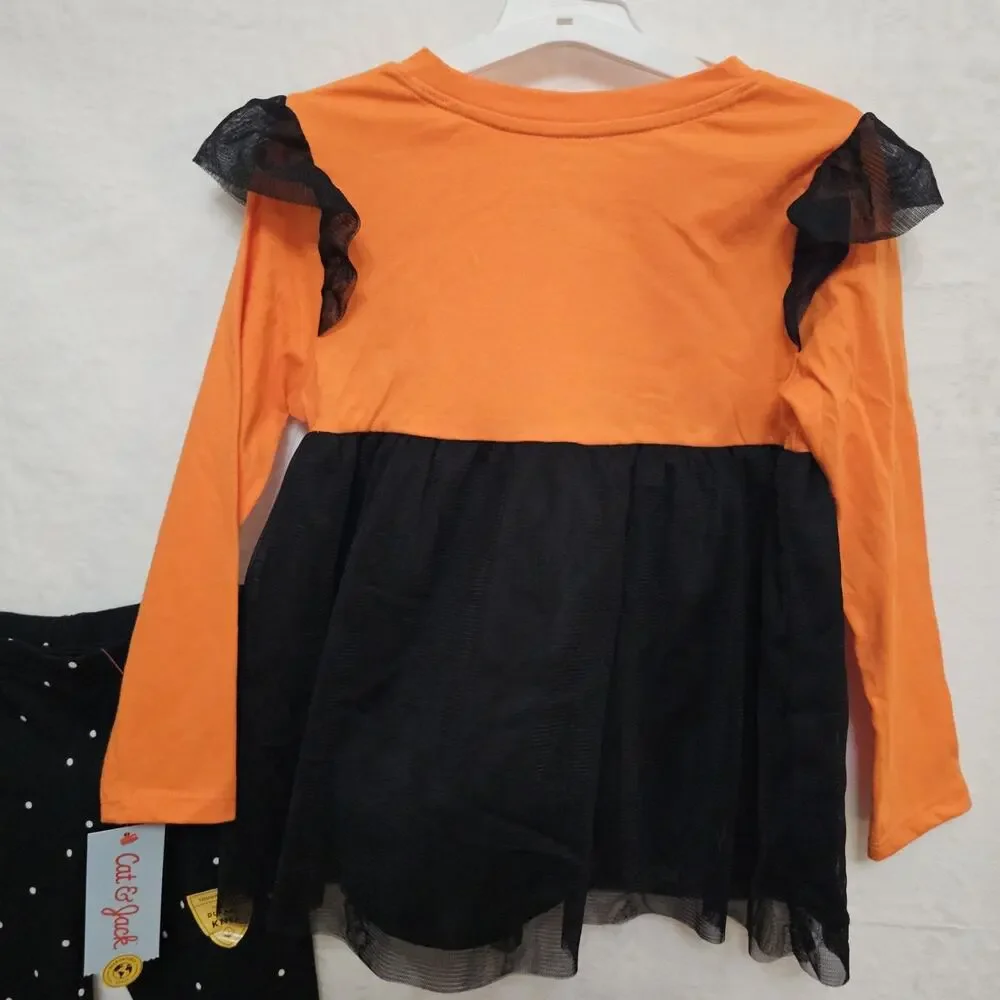 NWT Girls Halloween Set 18M Spook Cute Festive Whimsical Cat Kitten Bat Leggings